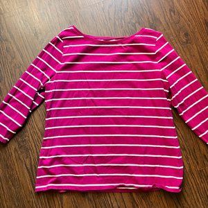 Burgundy Striped Top 3/4 sleeve XXL